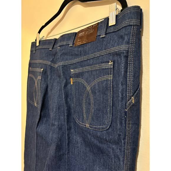 NEW NOS 70s Retro Levi’s Action Casual Mens Vintage NWT 38x32 Dark Blue Jeans - Picture 8 of 11